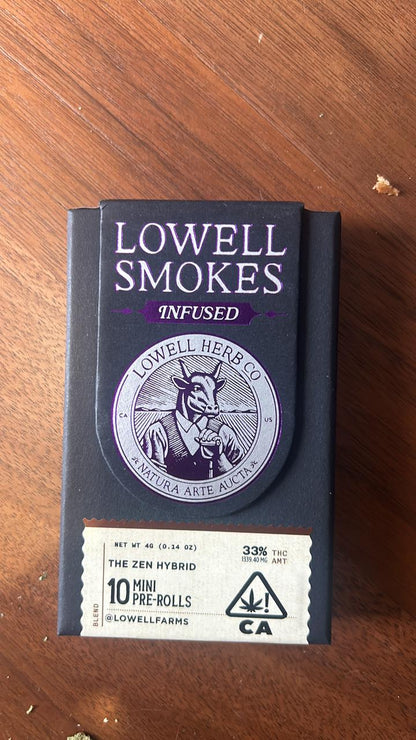 Lowell Smokes - Zen Hybrid - 10 Pre Rolls